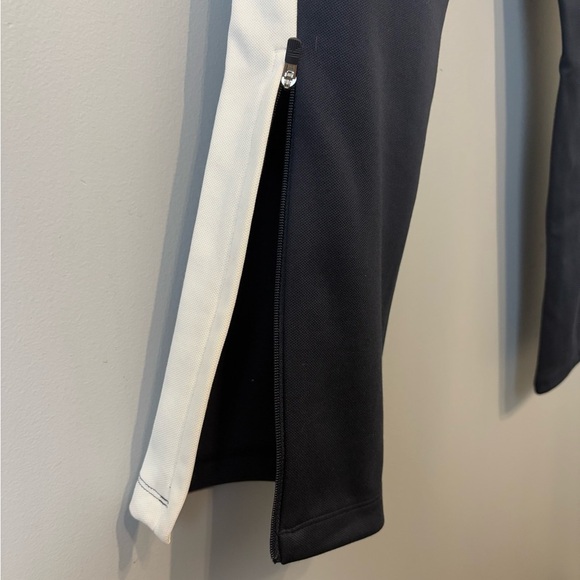 Tory Burch Sport Navy & White stripped casual joggers Small w ankle zippers - Picture 8 of 11